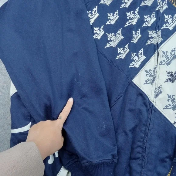 Pelle Pelle Jacket Mens 4XL Navy Blue Full Zip Track Crown Patchwork‎ PP Logo